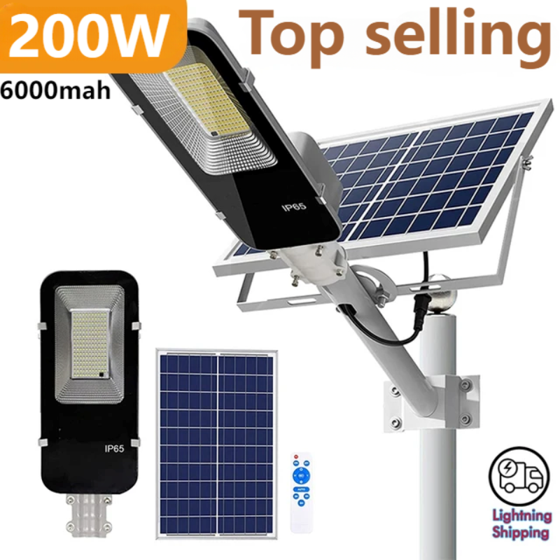 Réverbère solaire LED 200W avec télécommande