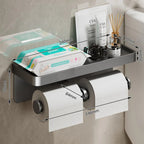 Porte-papier toilette avec étagère de rangement intégrée