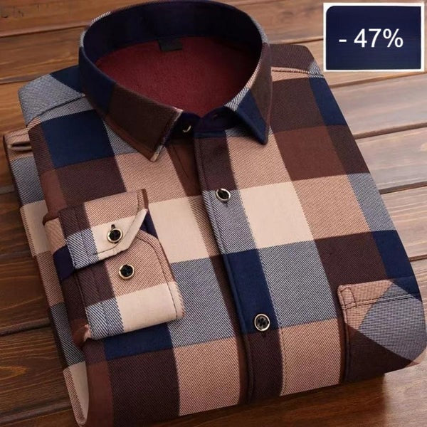 Chemise à carreaux vintage épaisse et chaude