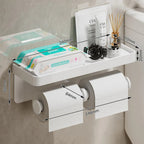 Porte-papier toilette avec étagère de rangement intégrée