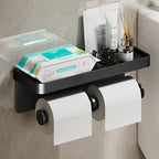 Porte-papier toilette avec étagère de rangement intégrée