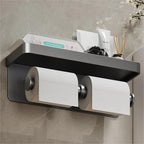 Porte-papier toilette avec étagère de rangement intégrée