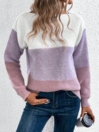 Pull en Maille à 3 Rayures en Dégradé