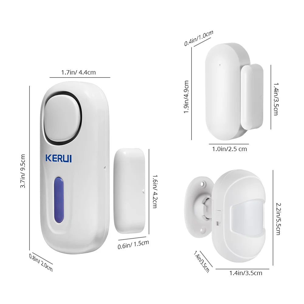 Système d'alarme de porte et fenêtre magnétique sans fil avec télécommande