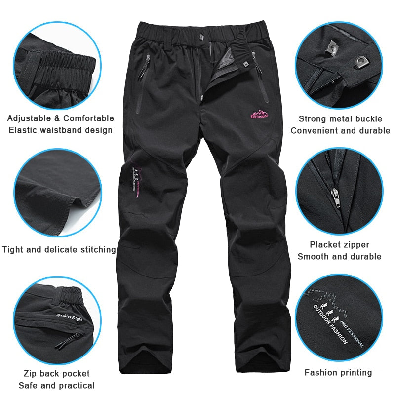 Pantalon Imperméable Femme Léger Pour Randonnée - Taille Réglable, UPF 50+, Respirant, Pour Marche, Voyage, Plein Air - 11