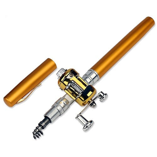 Minicaña de pescar telescópica de bolsillo