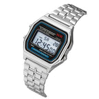 Montre digital bracelet en acier inoxydable - Modèle Mixte