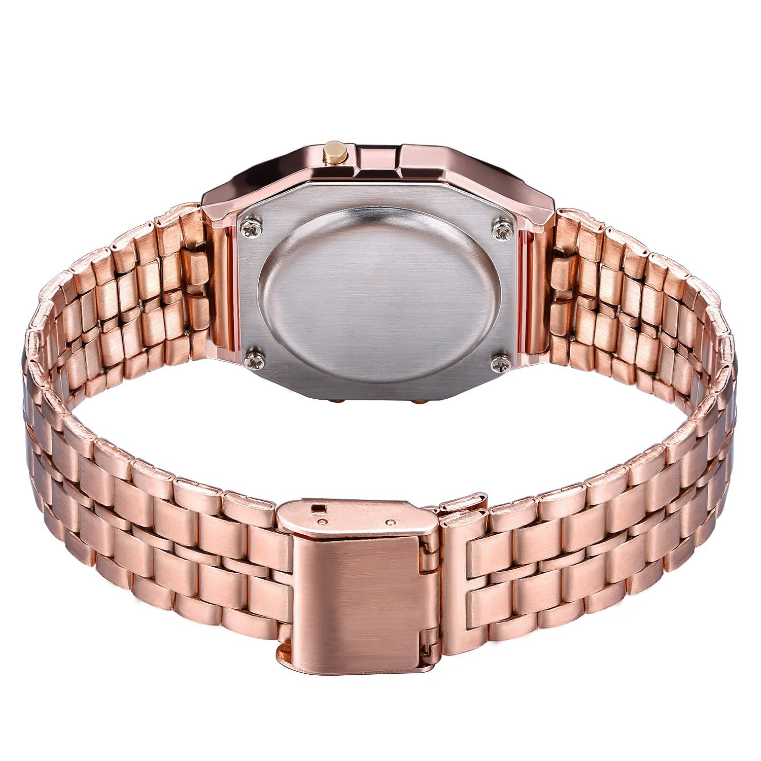 Montre digital bracelet en acier inoxydable - Modèle Mixte
