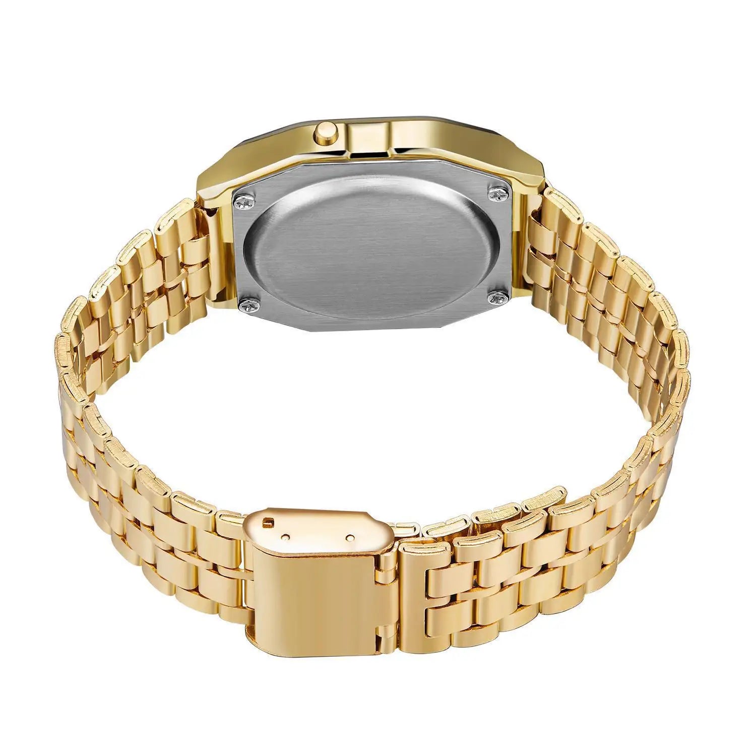 Montre digital bracelet en acier inoxydable - Modèle Mixte