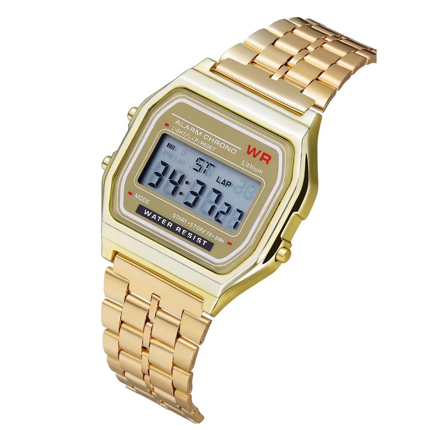 Montre digital bracelet en acier inoxydable - Modèle Mixte
