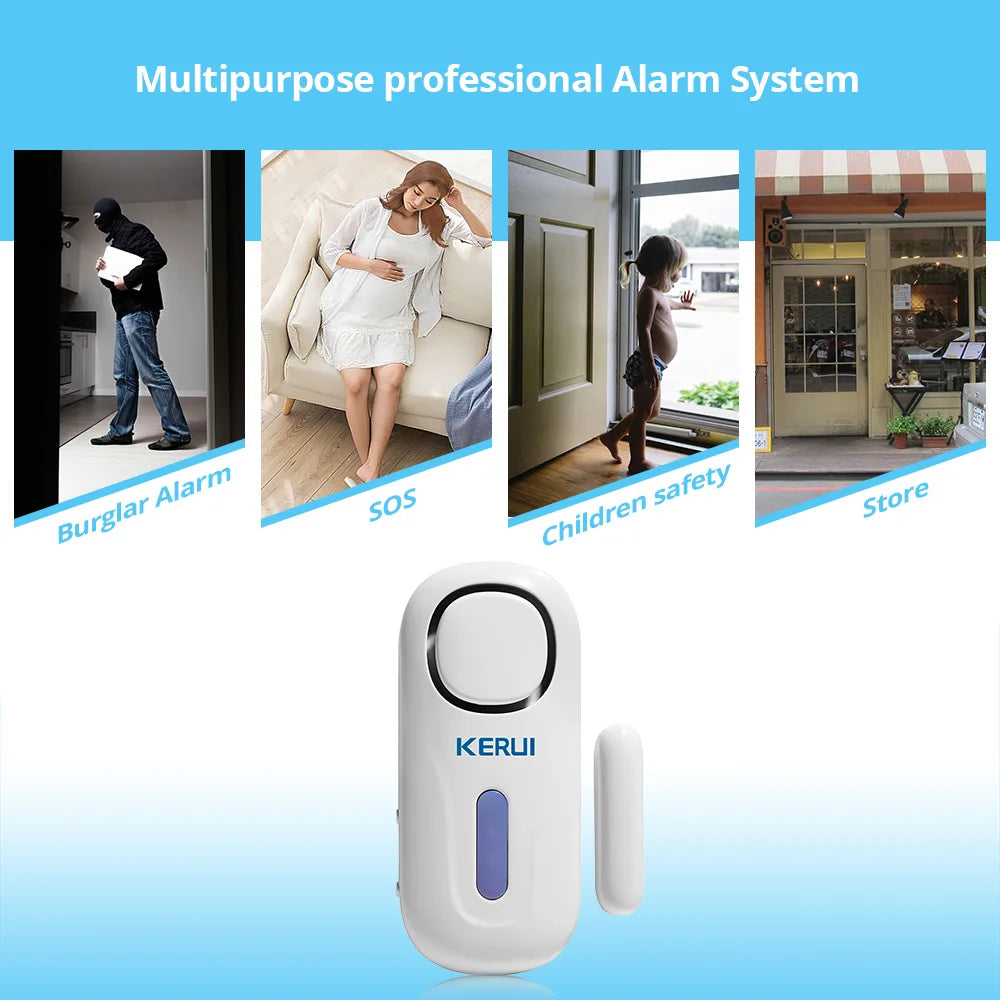Système d'alarme de porte et fenêtre magnétique sans fil avec télécommande