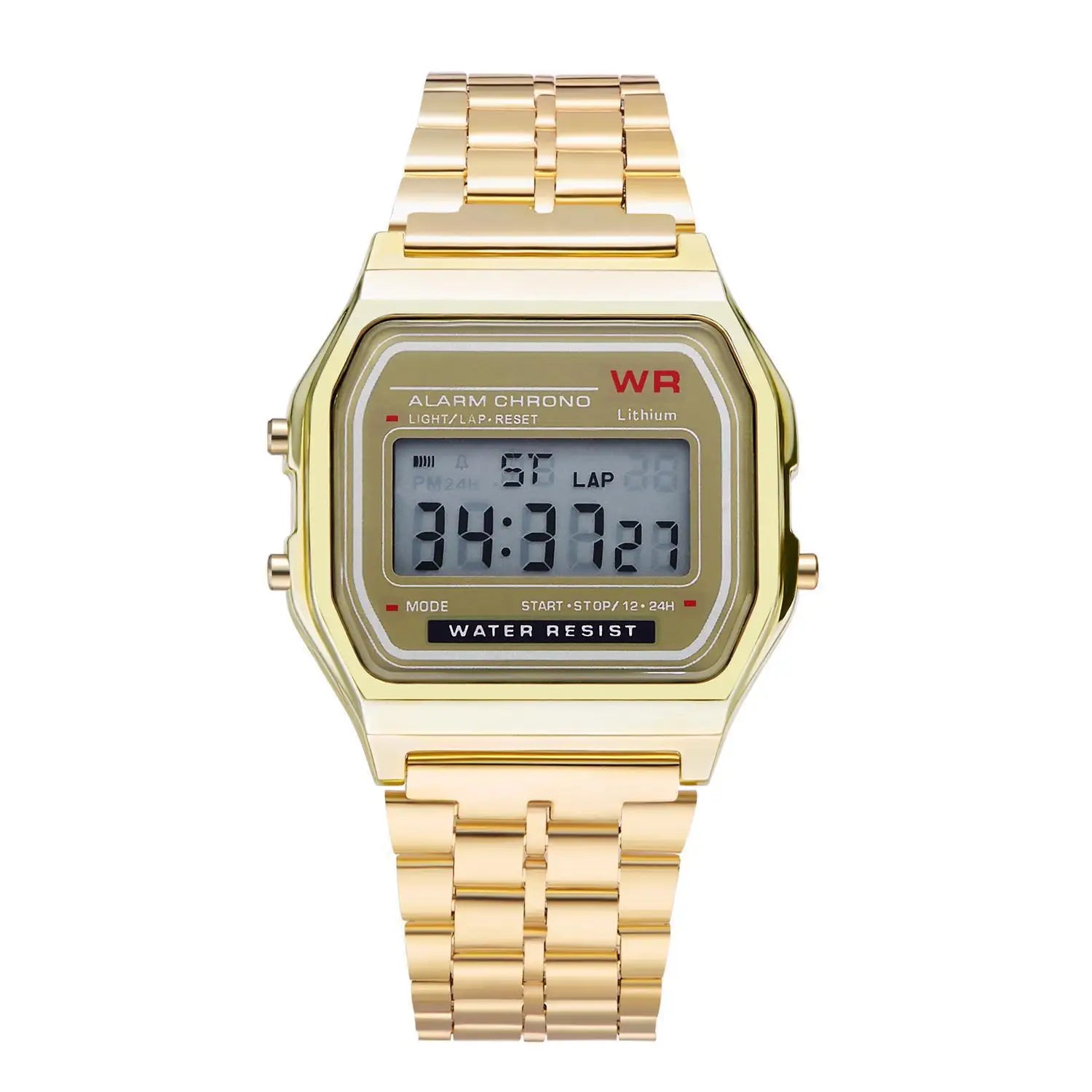 Montre digital bracelet en acier inoxydable - Modèle Mixte