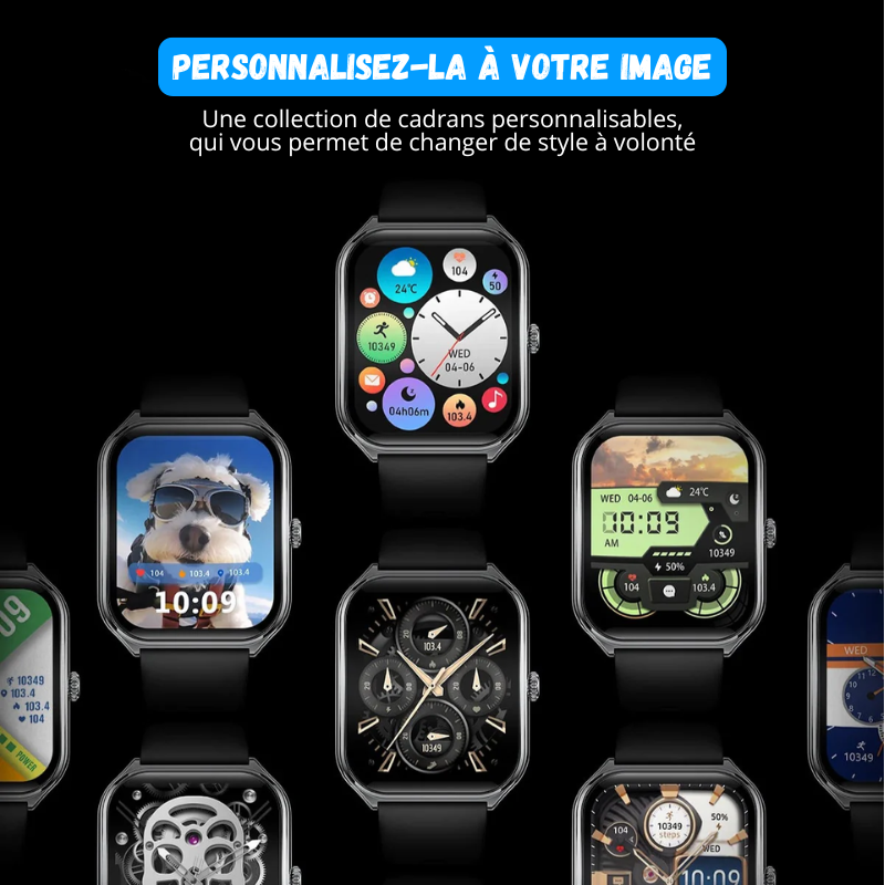 Montre Connectée Ultra Fine - Écran AMOLED HD 1.96" + 1 Bracelet OFFERT