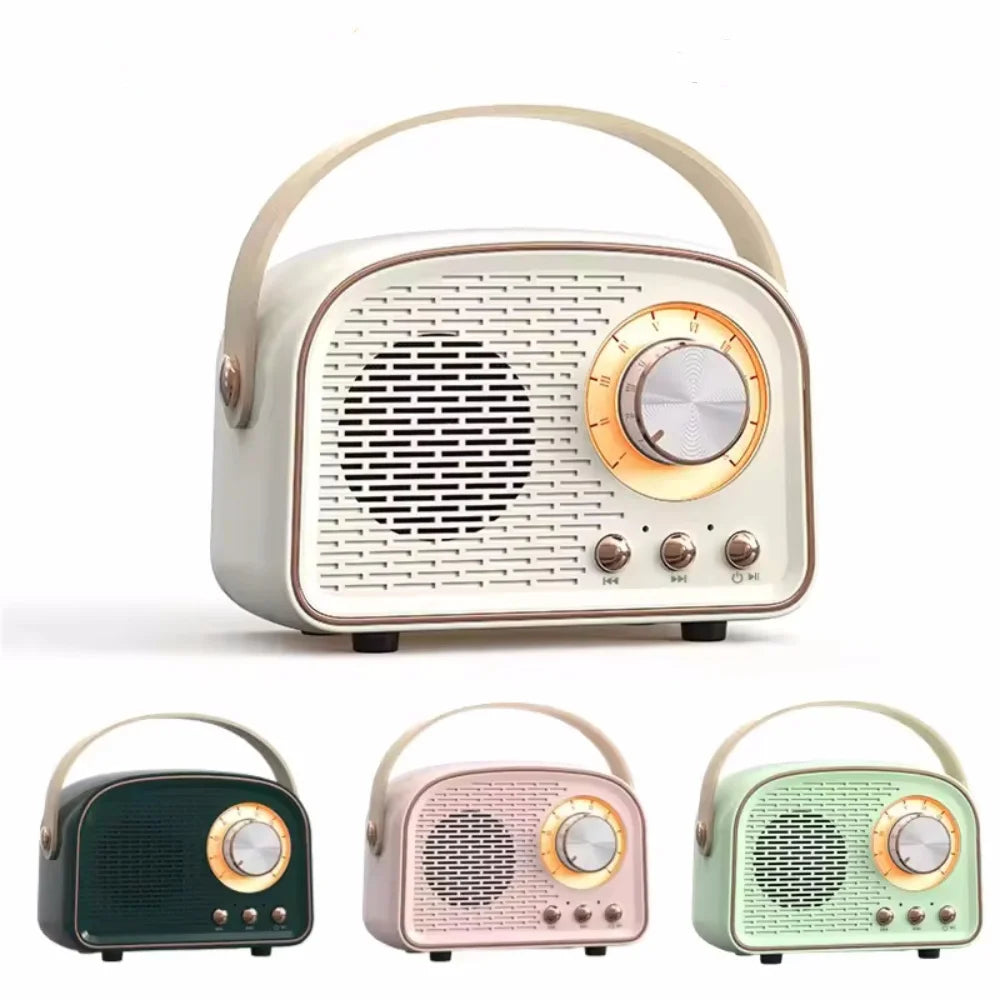 Mini Enceinte Bluetooth Portable Style Radio Rétro – Haut-Parleur Sans Fil, Son Stéréo & Basses