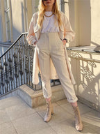 Pantalon taille haute pour femme