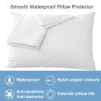 Lot de 2 Taies d'Oreiller Imperméable Hypoallergénique et anti-acariens
