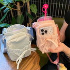 Sac Bandoulière Femme Léger à Noeud avec Porte-Bouteille – Pochette Téléphone pour Sport & Voyage