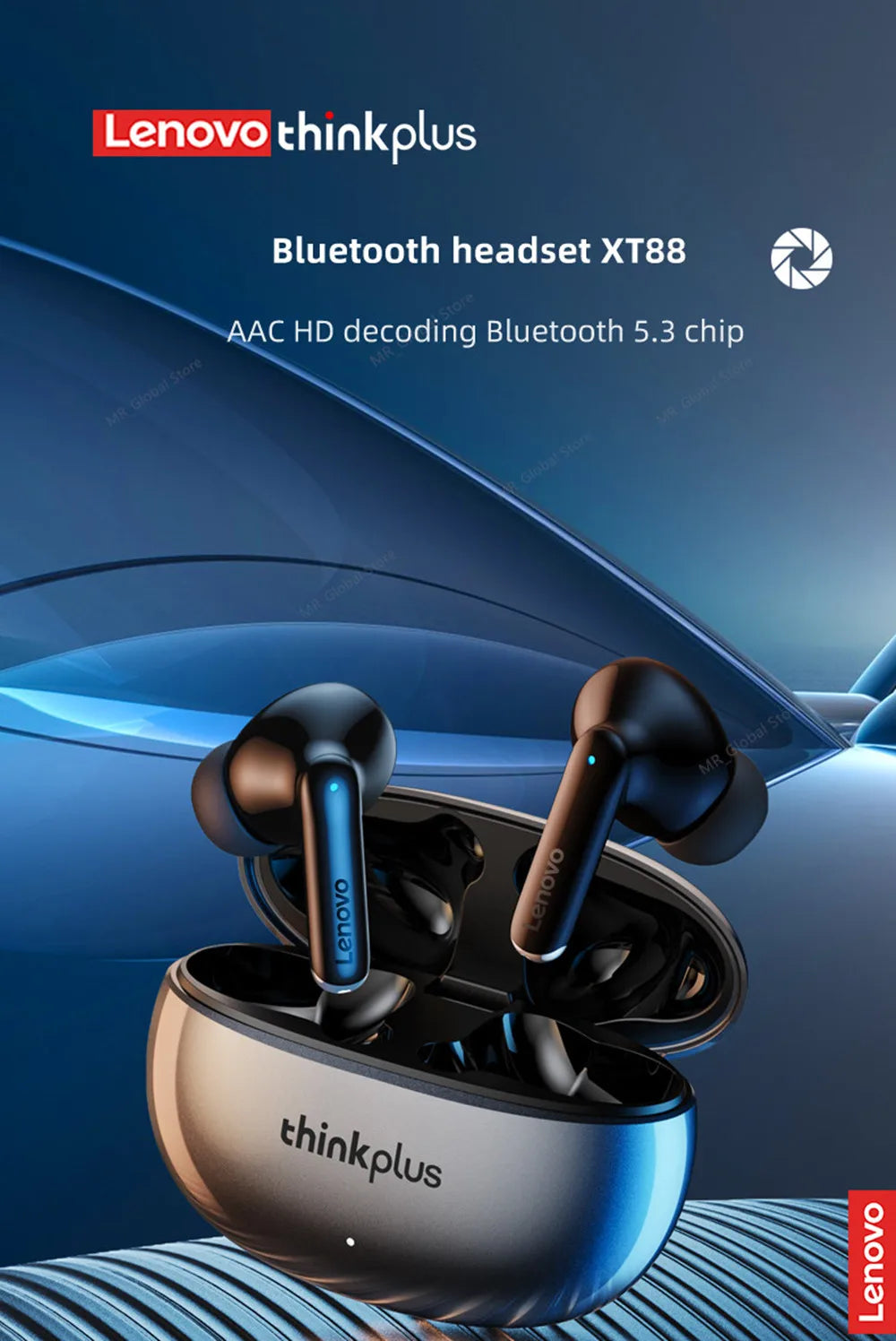Écouteurs sans-fil Lenovo XT88 Thinkplus - Réduction du bruit