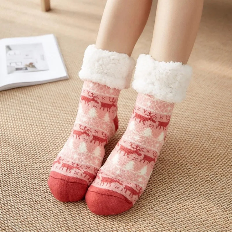 Chaussettes chaudes en laine pour l'hiver spécial Noël