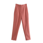 Pantalon taille haute pour femme