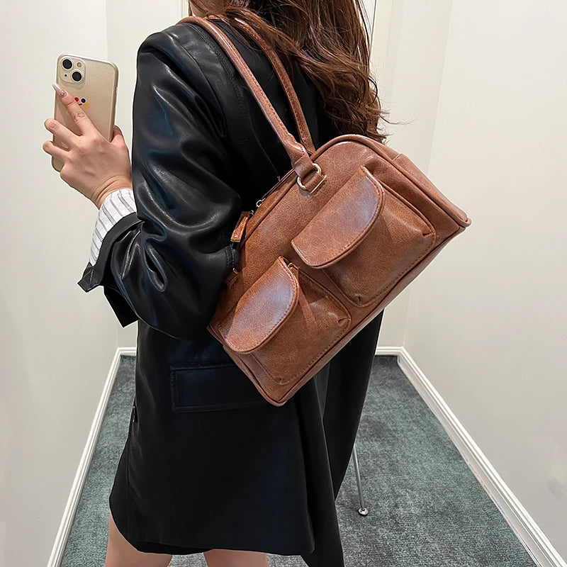 Sac à main en Cuir PU à double poches