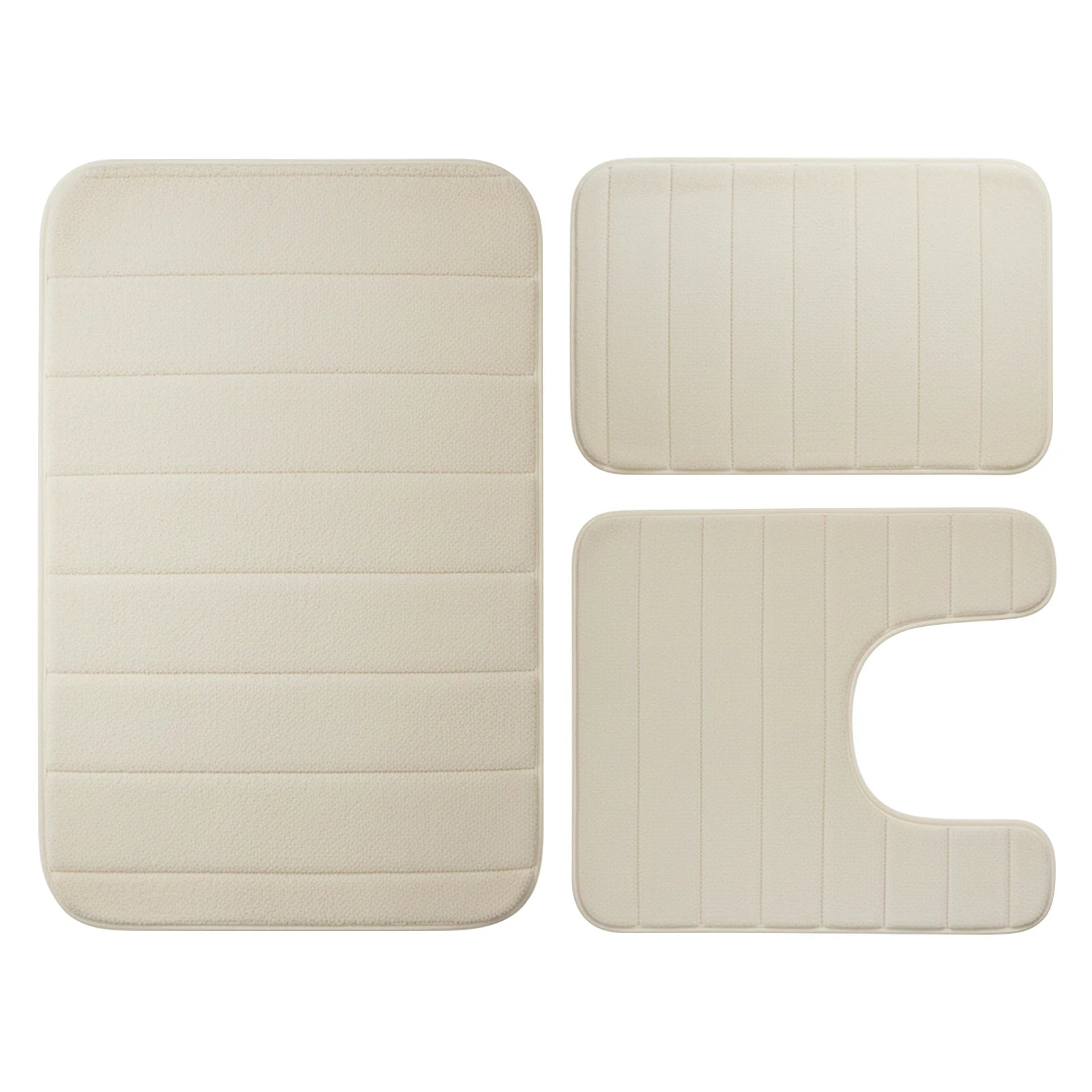 Ensemble de 3PCs de Tapis de Bain Absorbants & Antidérapants