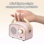 Mini Enceinte Bluetooth Portable Style Radio Rétro – Haut-Parleur Sans Fil, Son Stéréo & Basses