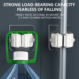 Lot de 4 Supports Muraux Auto-Adhésifs pour Serpillière et Balai