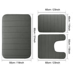Ensemble de 3PCs de Tapis de Bain Absorbants & Antidérapants