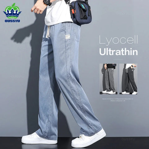 Jeans d'été en tissu Lyocell doux pour hommes