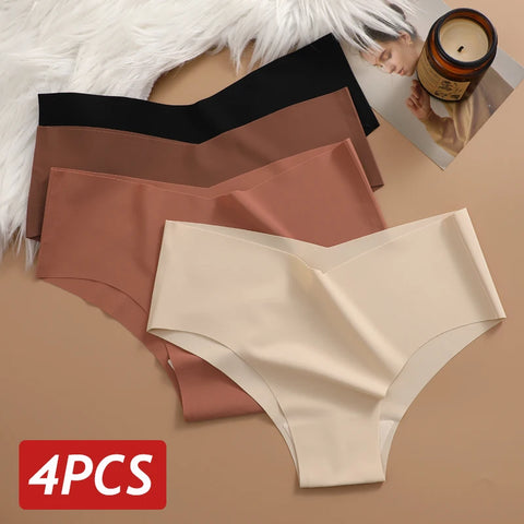 Lot de 4 Culottes Brésiliennes en soie glacée sans couture