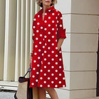 Robe chemise mi-longue col rabattu et poches  - Collection 2024