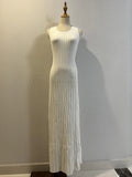 Robe Longue Décontractée en Tricot côtelée