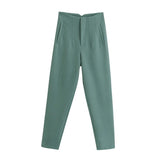 Pantalon taille haute pour femme