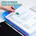Lot de 5 Pochettes Classeurs pour Rangement Documents A4 à 11 Trous – Fermeture à Bouton-Pression & Couleurs Assorties