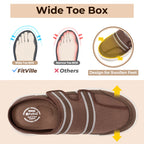 Mules FITVILLE pour Homme à Bout Large – Respirantes, Sans Lacets avec Soutien de la Voûte Plantaire