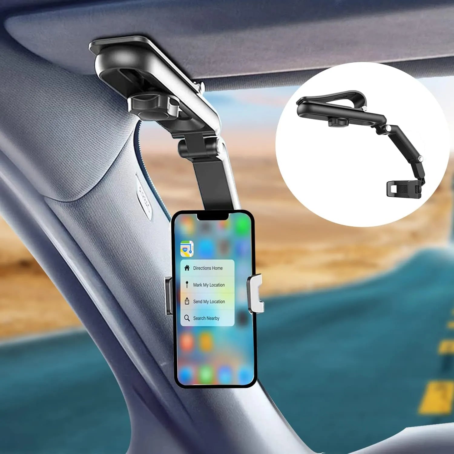 Support de téléphone portable pour pare-soleil de voiture