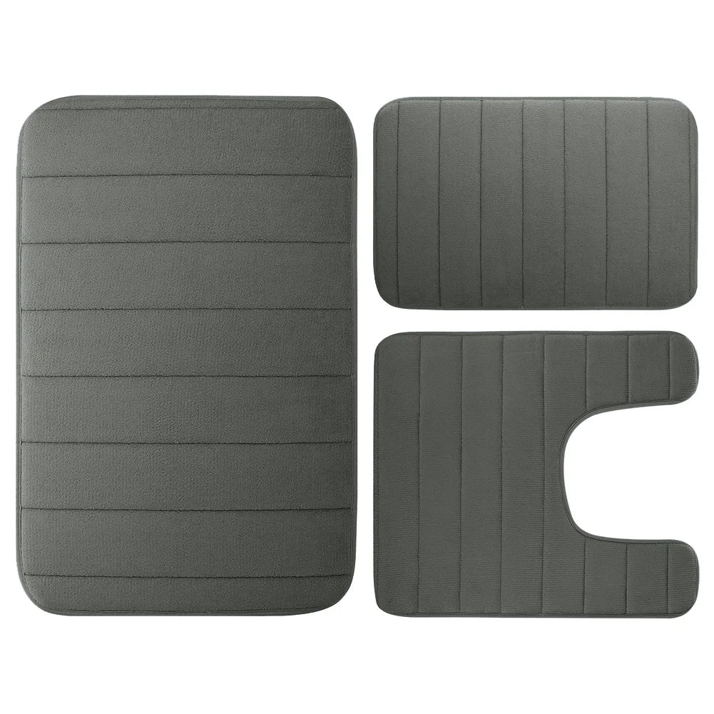 Ensemble de 3PCs de Tapis de Bain Absorbants & Antidérapants