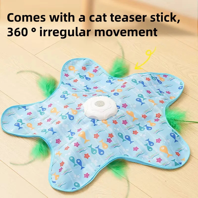 Tapis de Chasse Interactif pour Chat – Jouet Rotatif Automatique avec Capteur de Mouvement