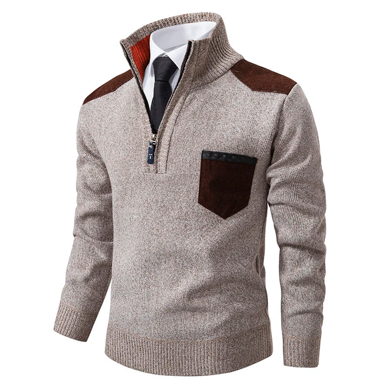 Pull Zippé Homme avec Poche - Chaleur & Style