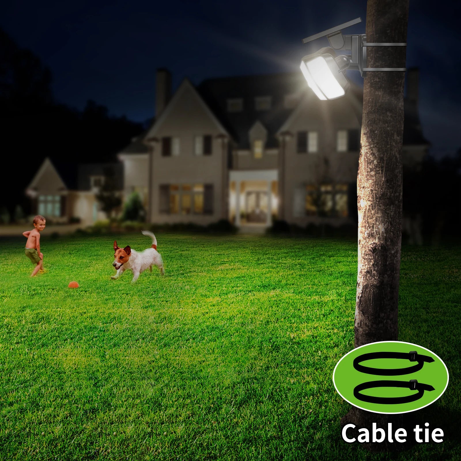 Projecteur Solaire LED Ultra Puissante avec Double Détecteur de Mouvement