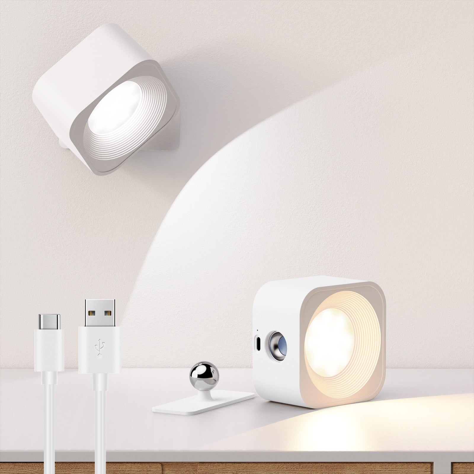 Mini projecteur LED 180° - Sans-fil et magnétique