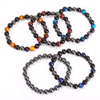 Bracelet Triple Protection - Œil de Tigre, Hématite et Obsidienne Noire