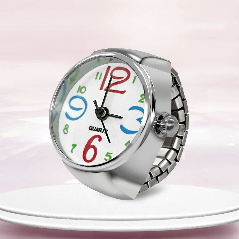Montre Bague Originale Unisexe – Montre à Cadran Multicouleur & Rond en Alliage