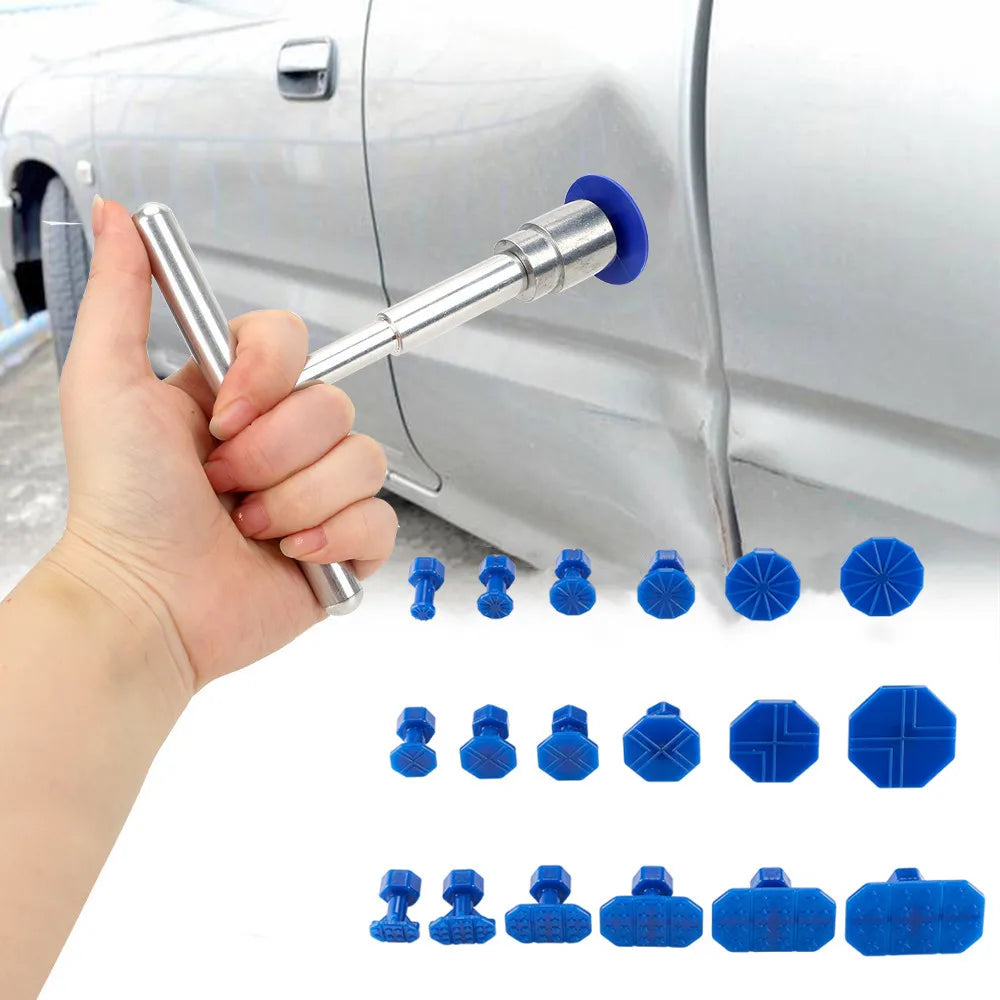 Kit Extracteur de Bosses pour Voiture – Poignée en T avec 18 Languettes de Collage – Réparation Carrosserie Sans Peinture