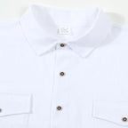 Chemise Élégante en Coton & Lin avec Double Poche à Rabat – Homme