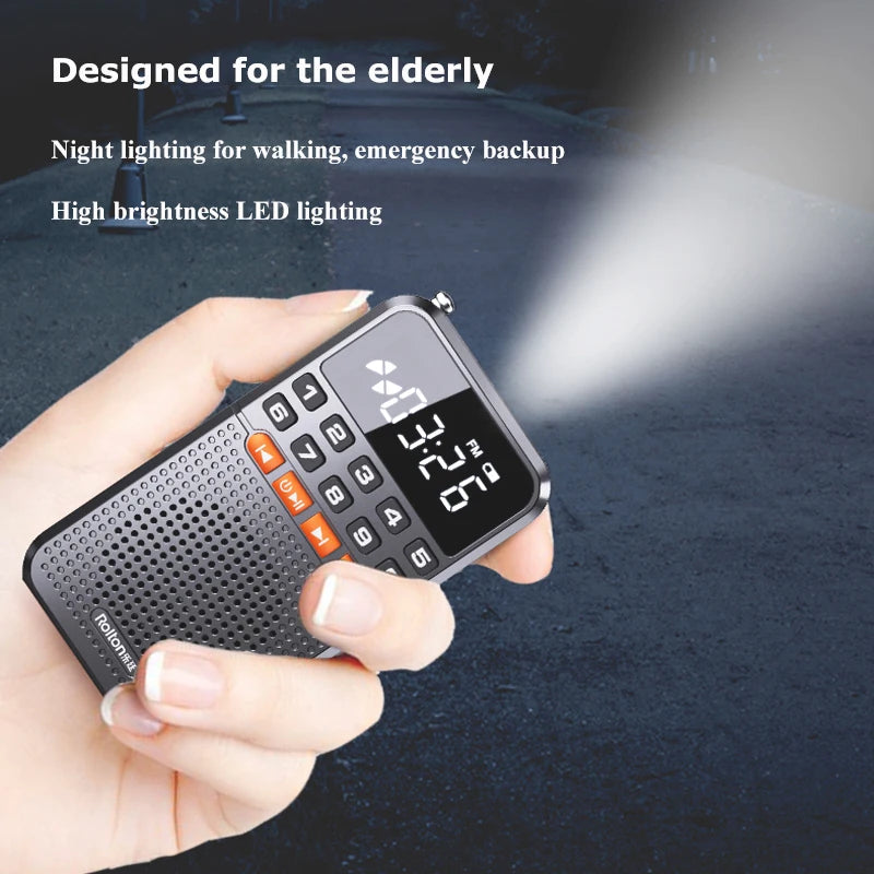Petite Radio FM/AM Rechargeable - Avec Lampe Torche Et Haut-parleur - Portable Pour Voyage Ou Sport