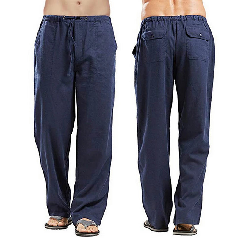 Pantalon d'été large en lin pour homme