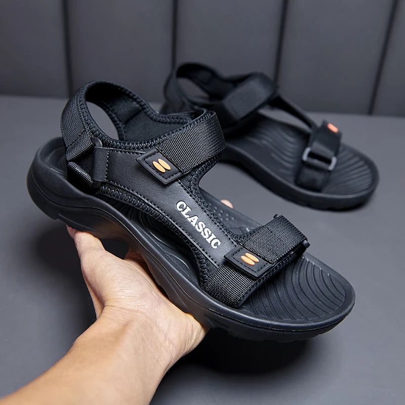 Sandales décontractées homme extérieur — style rétro, confort été, plage et marche