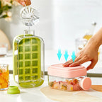Gourde Grande Capacité avec Bac à Glaçons en Silicone et Paille – Bouteille 2-en-1 pour Boissons Bien Fraîches